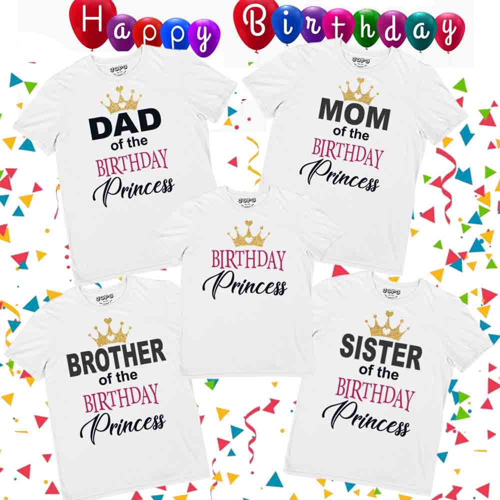 Birthday princess family white