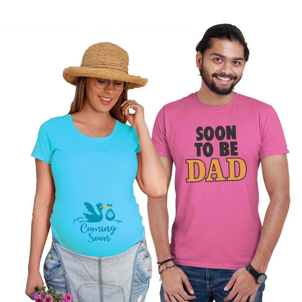 maternity couple tshirts cotton outfits maternity photoshoots pregnancy announcement ideas fun holme party baby shower gifts