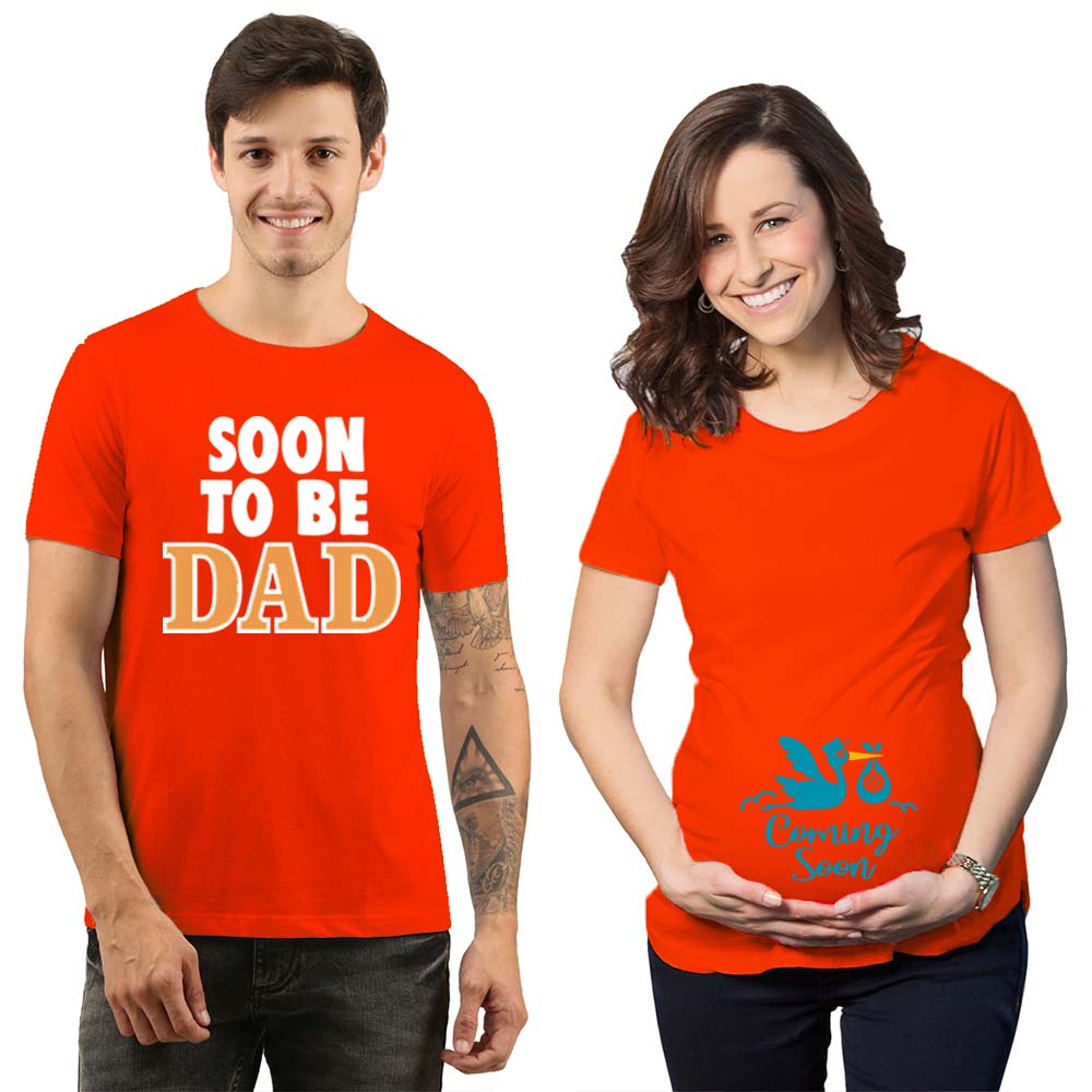 maternity couple tshirts cotton outfits maternity photoshoots pregnancy announcement ideas fun holme party baby shower