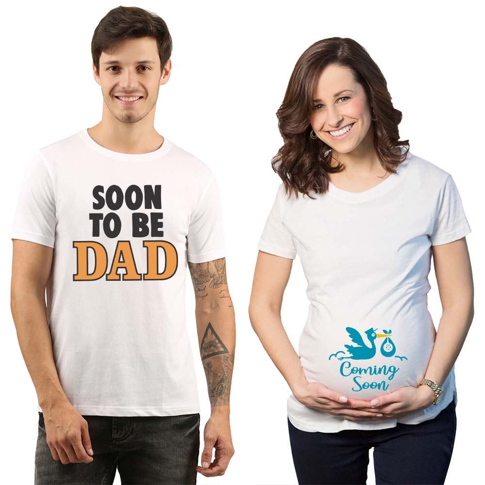 maternity couple tshirts cotton outfits maternity photoshoots pregnancy announcement ideas
