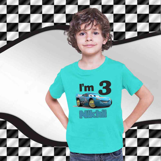 Car theme boy aqua blue