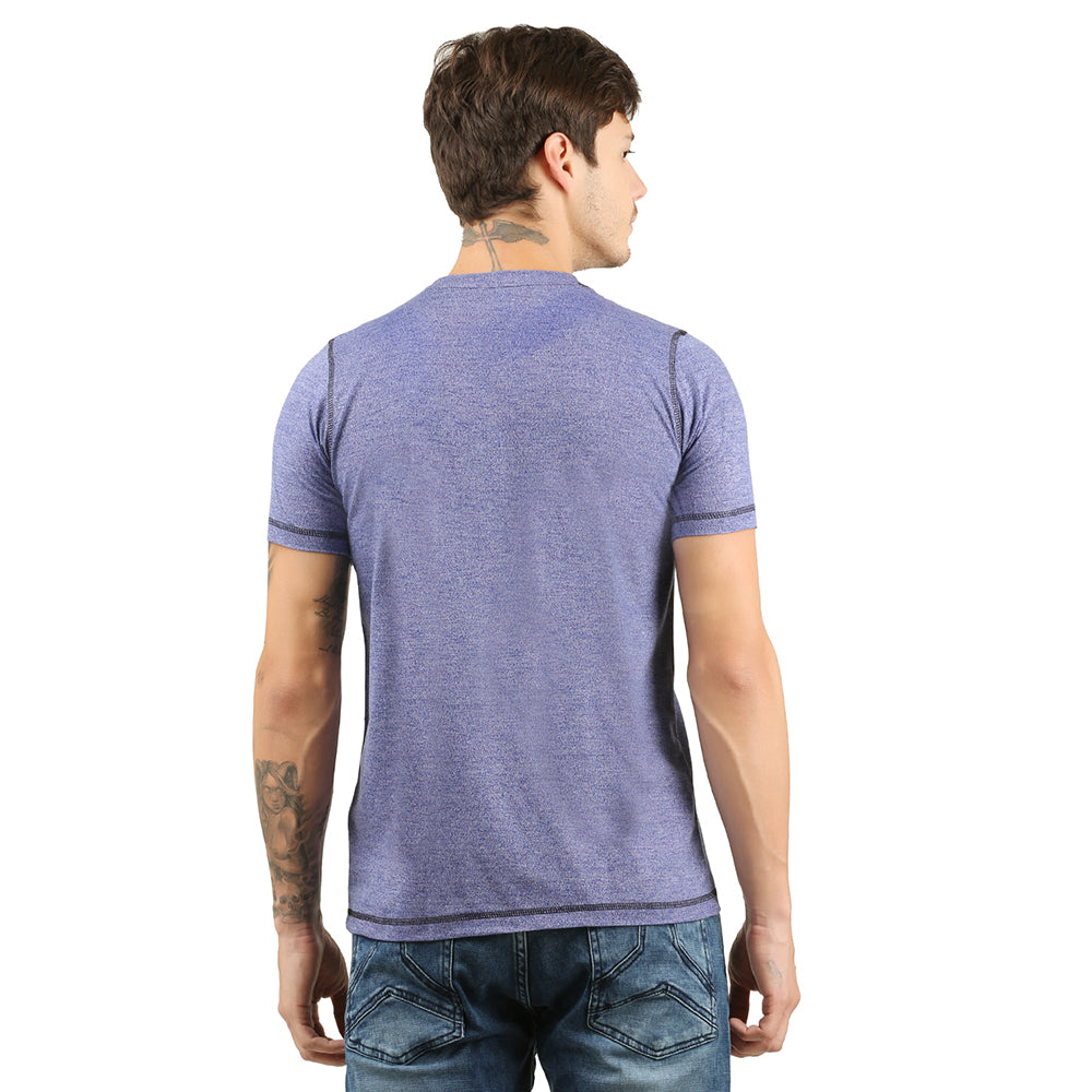 violet neck T-shirt
