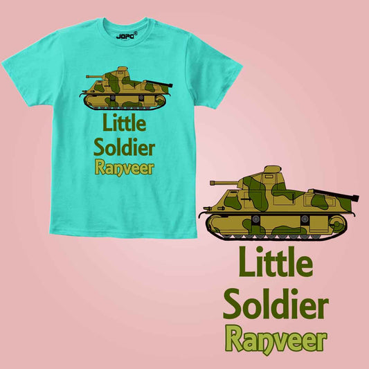Little Soldier Custom Name aqua blue