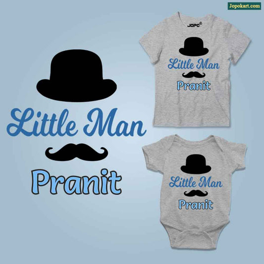 Little man Custom Name grey melange