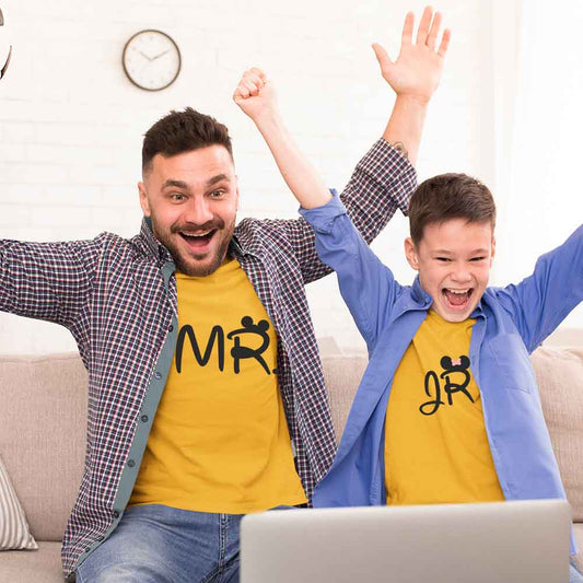 dad and son matching tshirts for dad and son Father and sons MUSTARD