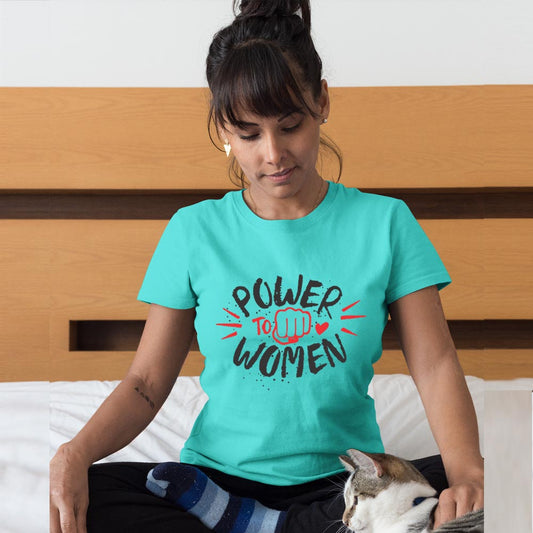 Power to Women aqua blue