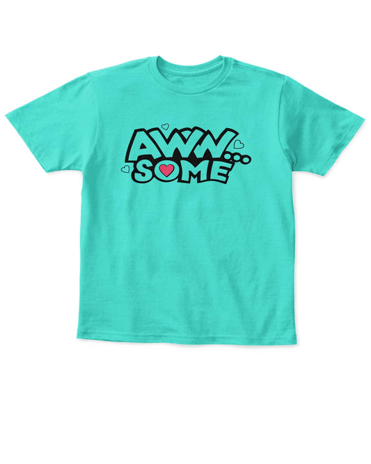 awesome kids printed tshirt jopokart aqua blue