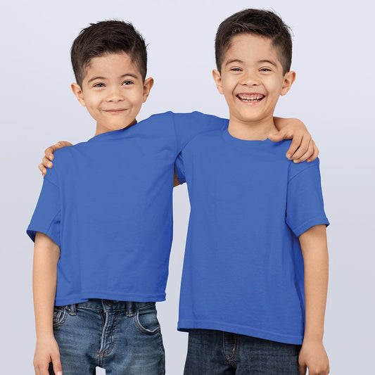 matching outfits for Siblings Brother jopo Custom print tshirt rount neck half sleeve royal blue