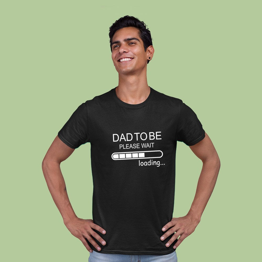 jopo dad to be loading please wait men tshirt celebration mode black