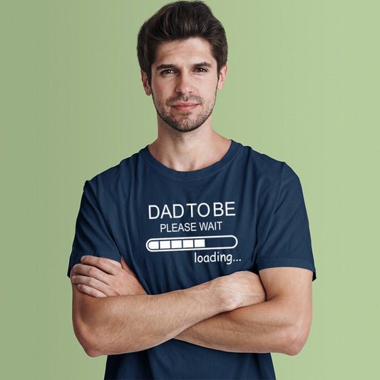 jopo dad to be loading please wait men tshirt celebration mode navy