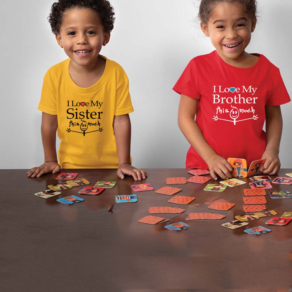 i love bro sis this much mustard red