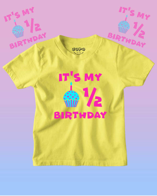 it's my half bday cake yellow tee web