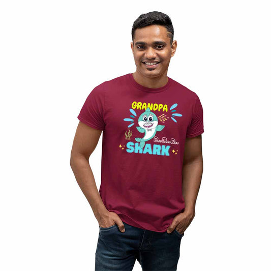 Shark Design Grandpa Multi color men T-shirt