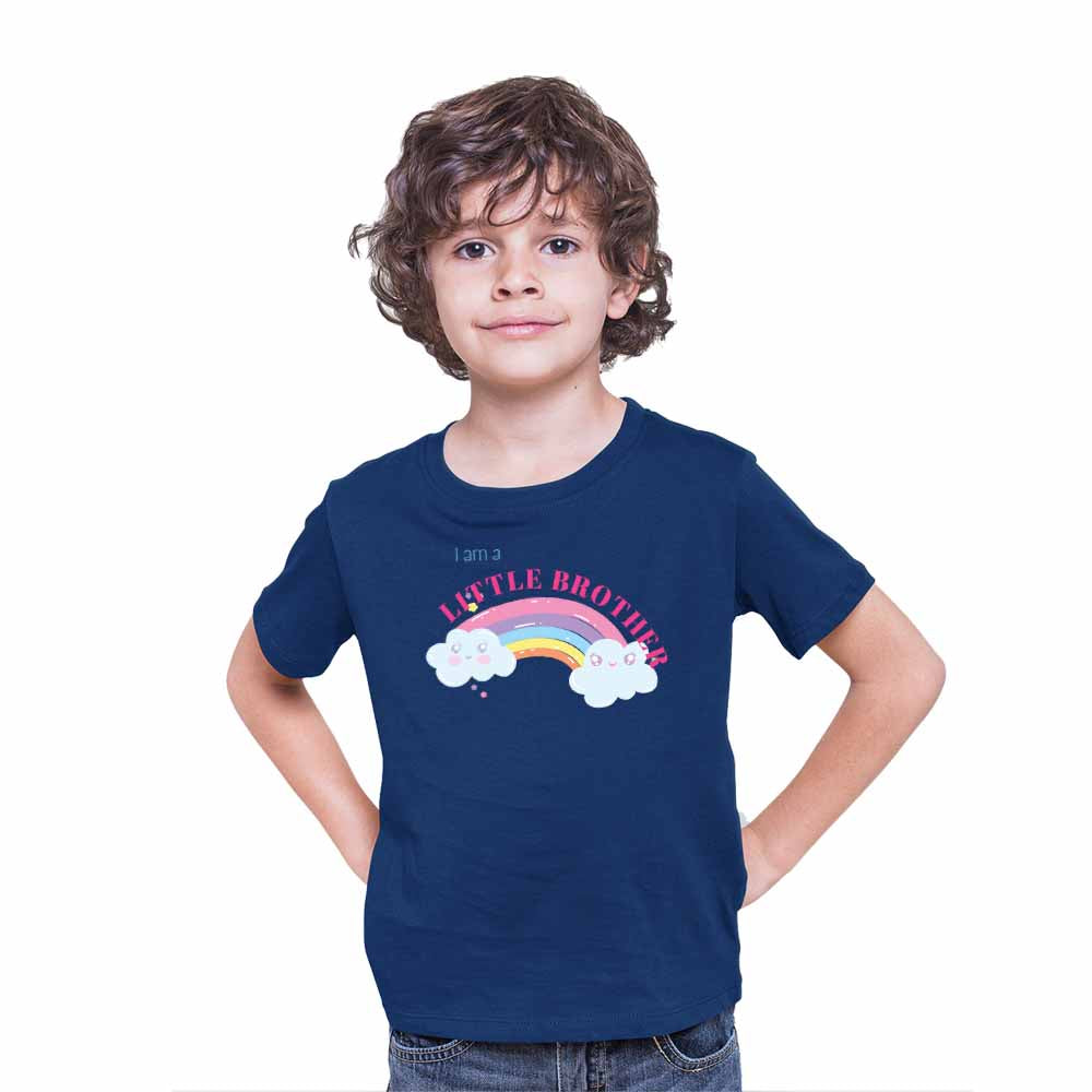 Little Brother Rainbow Design Multicolor T-shirt/Romper