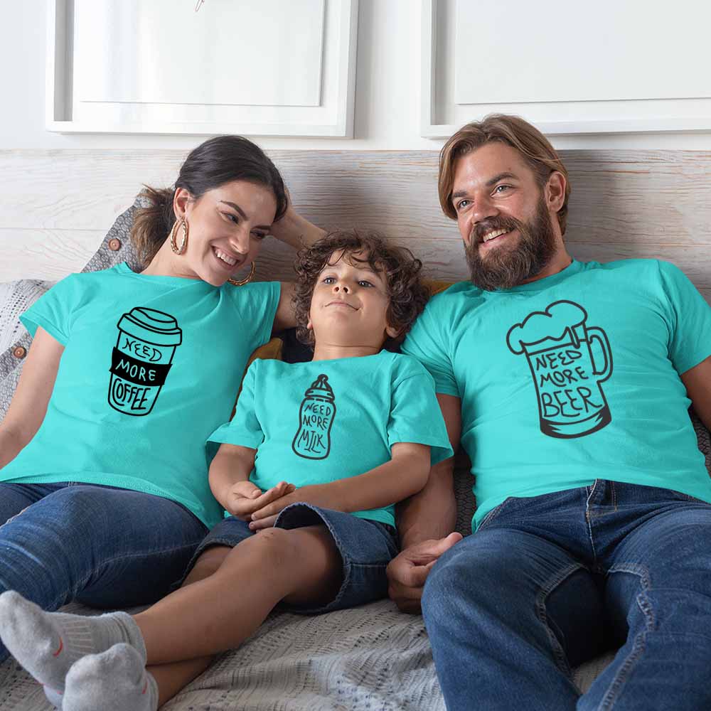 need more coffee beer milk Aqua Blue