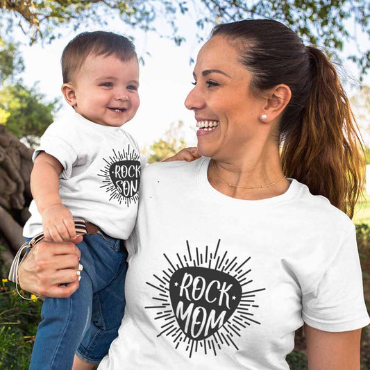 rock mom son white