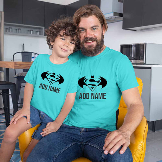 super dad son add name aqua blue