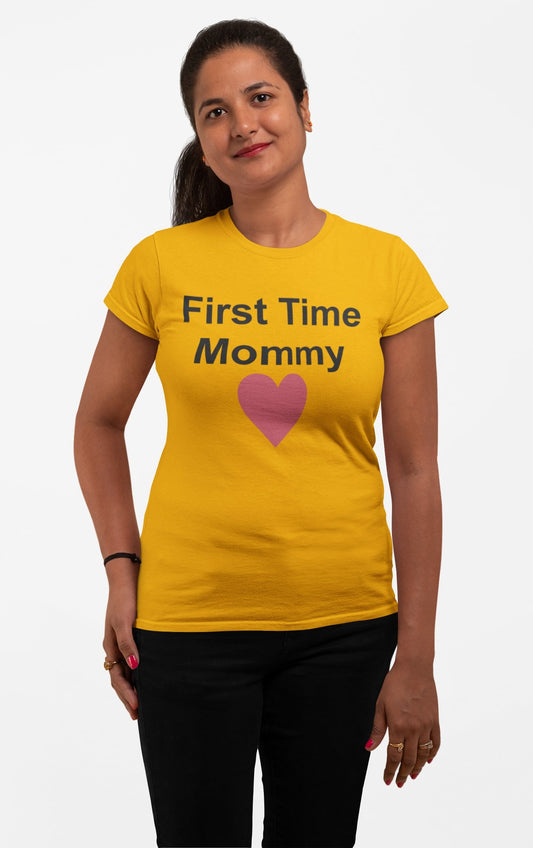 first time mommy printed tshirt green