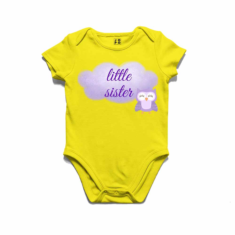 Lil sis Owl design Multicolor T-shirt/Romper