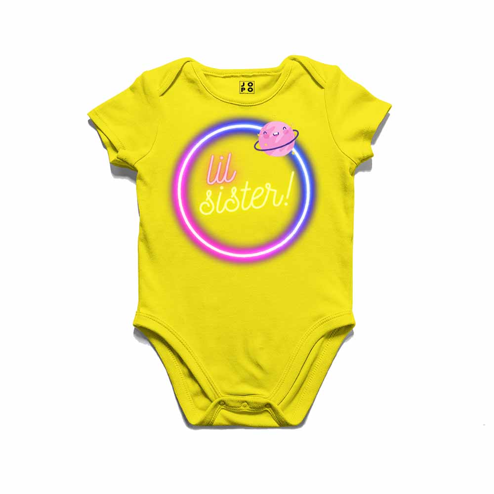Lil Sister Saturn Design Multicolor T-shirt/Romper