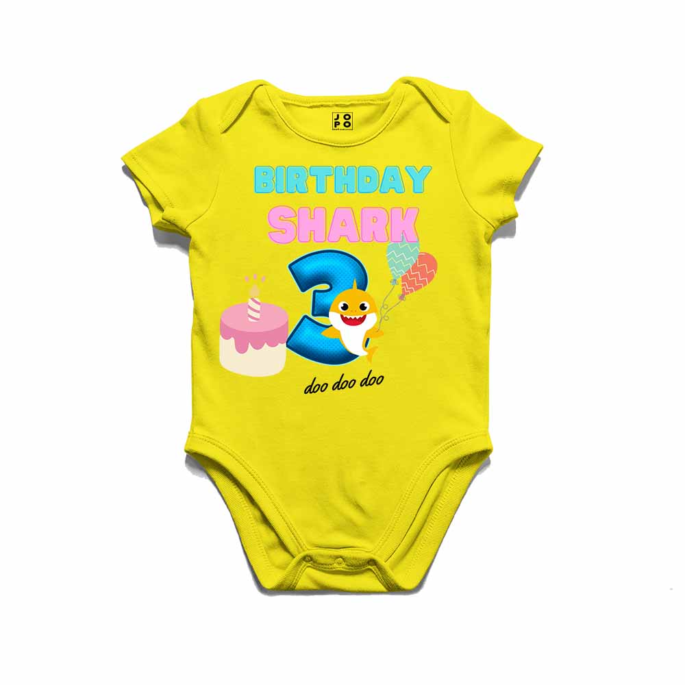 Shark Designed 3rd Birthday kids T-shirt/Romper
