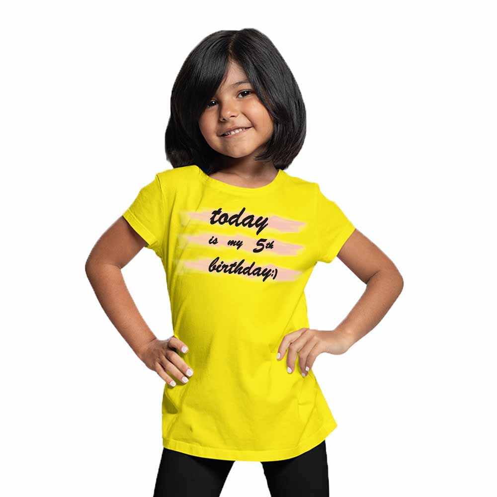 Today 5th Birthday Theme Kids T-shirt