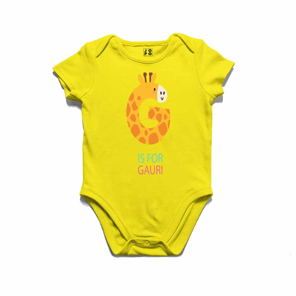 Kid's Alphabet 'G for Gauri' name Multicolor T-shirt/Romper