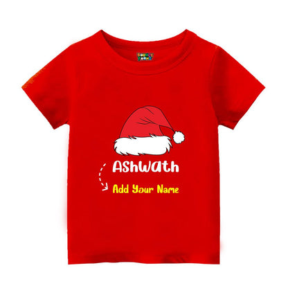 Customised Christmas Hat Theme Tshirt for Kids
