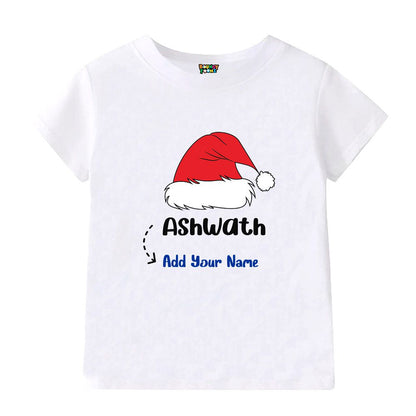 Customised Christmas Hat Theme Tshirt for Kids