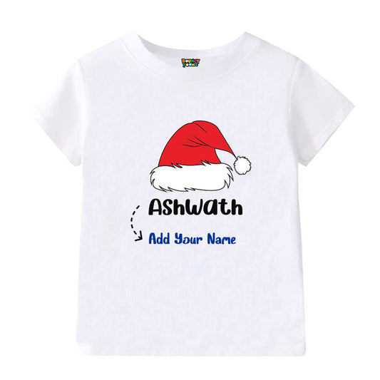 Customised Christmas Hat Theme Tshirt for Kids