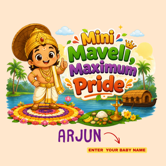 Happy Onam Kids T-Shirt | Premium Cotton Kerala Festival Wear