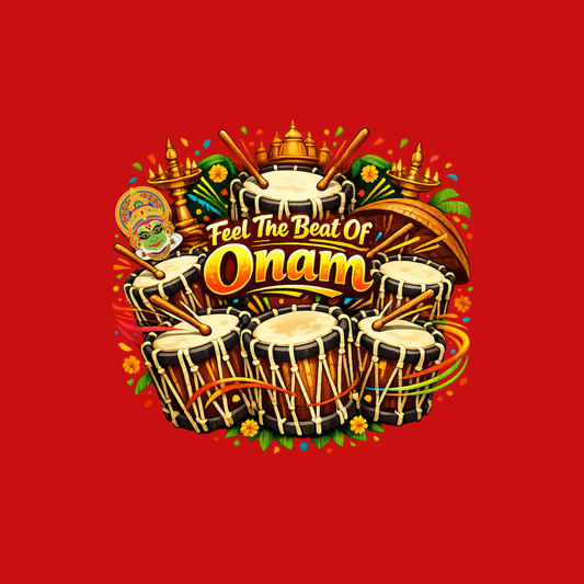 Feel the Beat of Onam Chenda T-Shirt  – Kerala Chenda Melam Festival Tee
