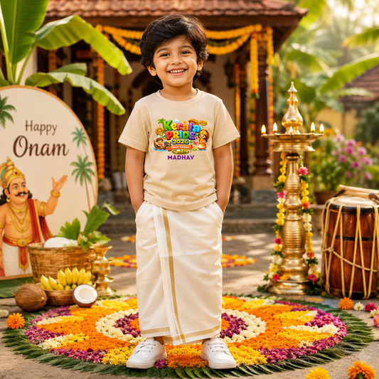 Onam Kids T-Shirt | Soft Cotton Happy Onam Festival Outfit