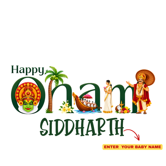 Custom Name Onam Kids T-Shirt | Premium Cotton
