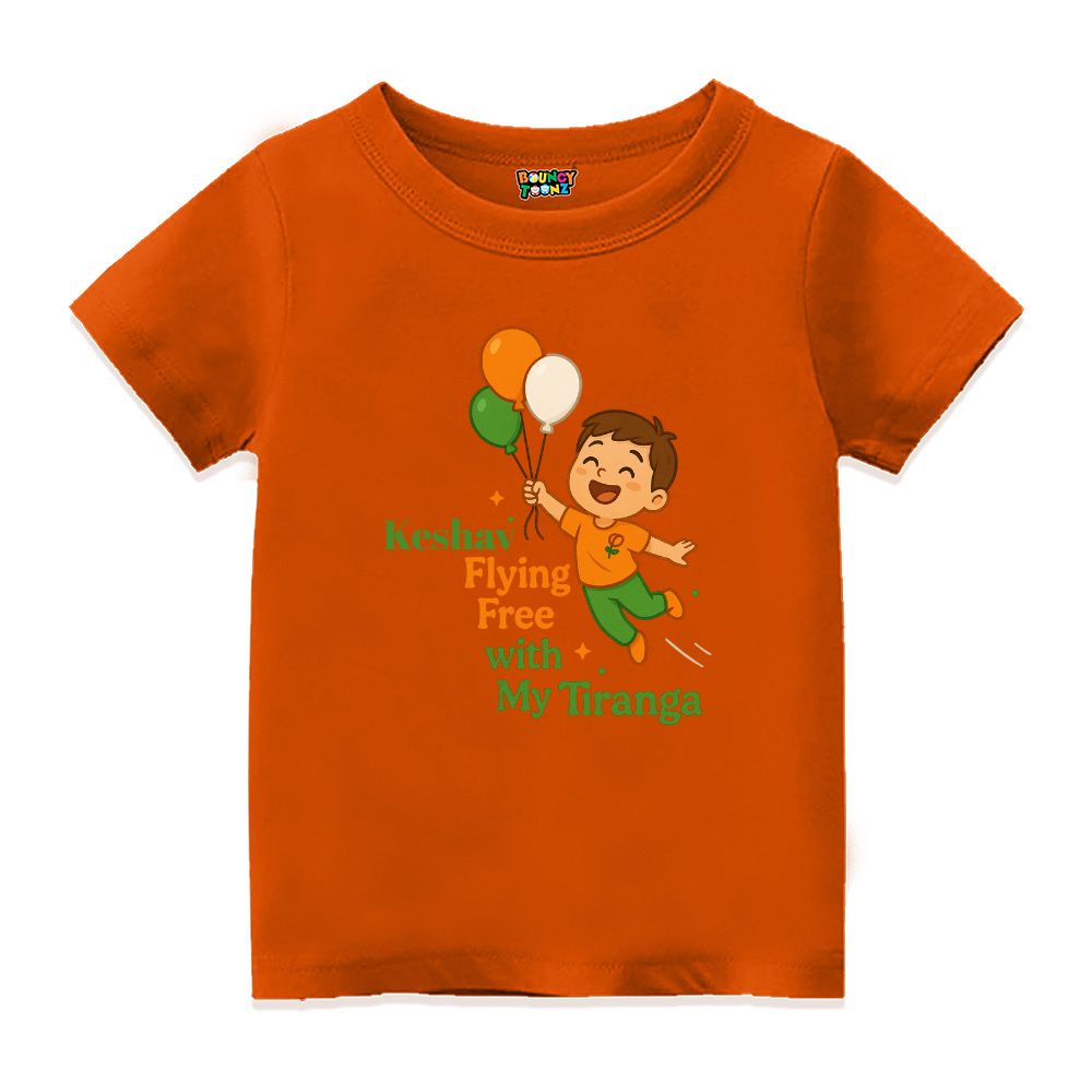 Patriotic Wear Independence day Kids outfit for August 15 Orange