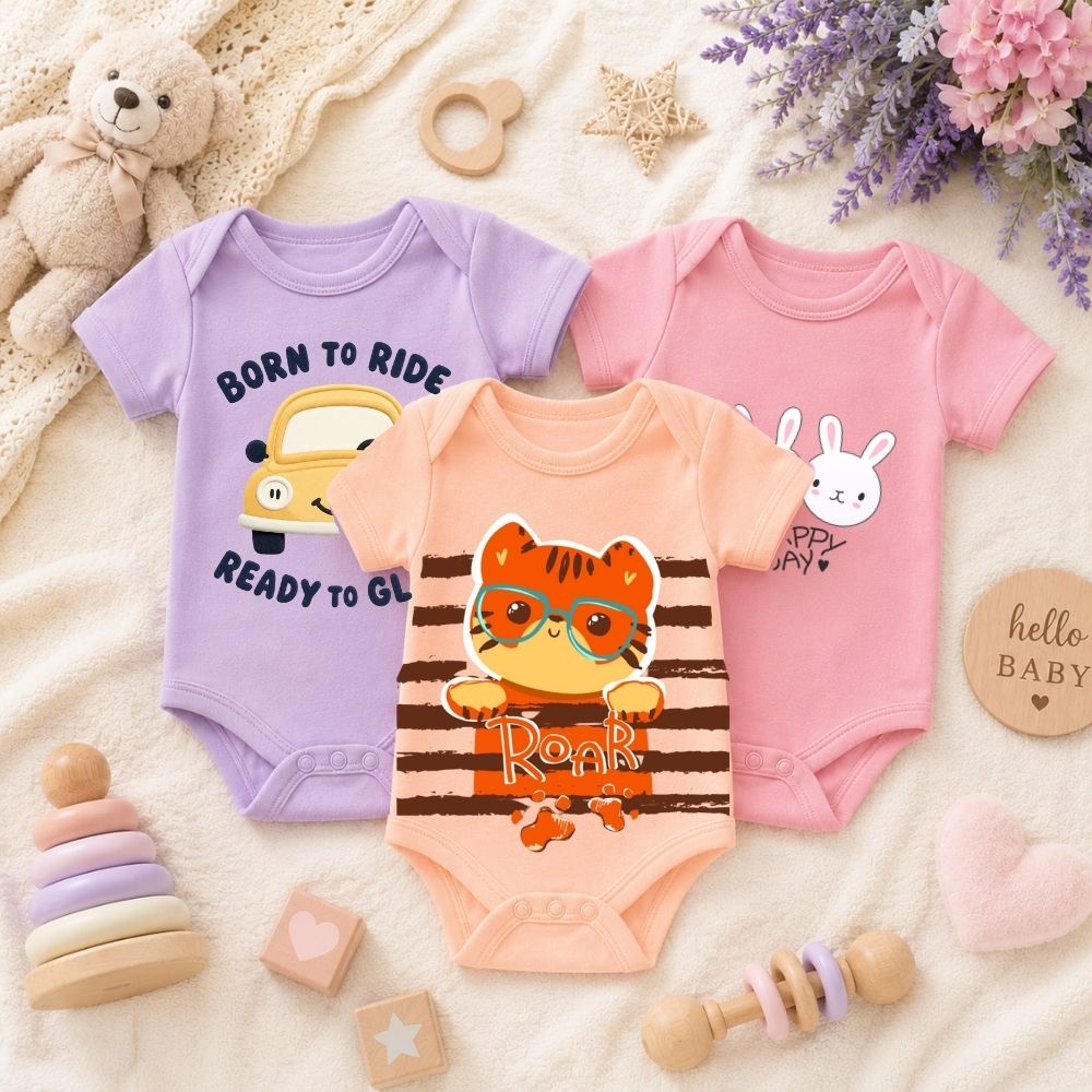 Cute Animal & Fun Quote Baby Rompers | Premium Cotton Onesies for Newborns, Infants & Toddlers