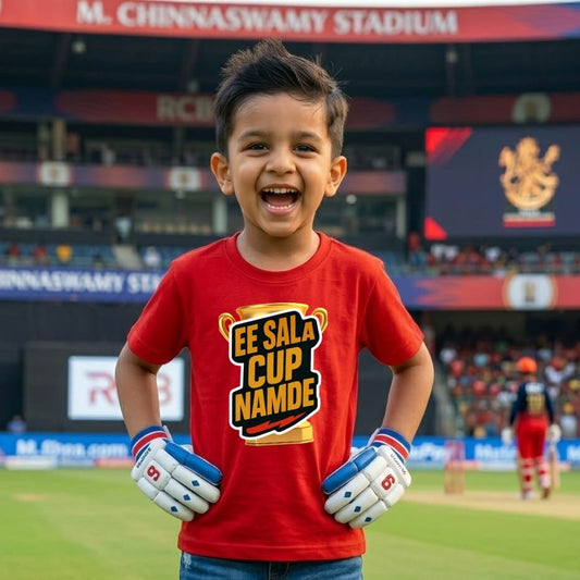 RCB Kids Cricket Jersey T-Shirt – IPL Fan Outfit for Boys & Girls