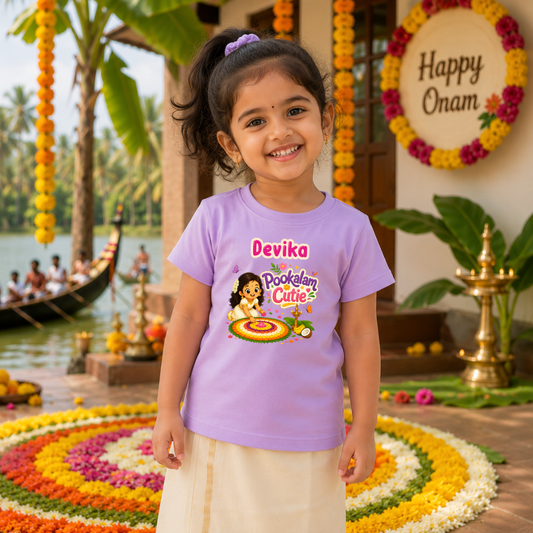 Onam Celebration Kids T-Shirt | Traditional Kerala Outfit