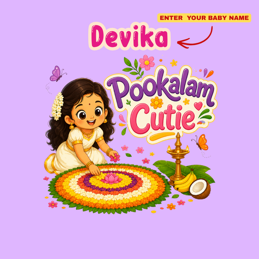 Onam Celebration Kids T-Shirt | Traditional Kerala Outfit