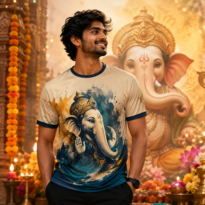 Lord Ganesha Jersey for Men | Ganesh Chaturthi & Vinayagar Chaturthi Special Jersey