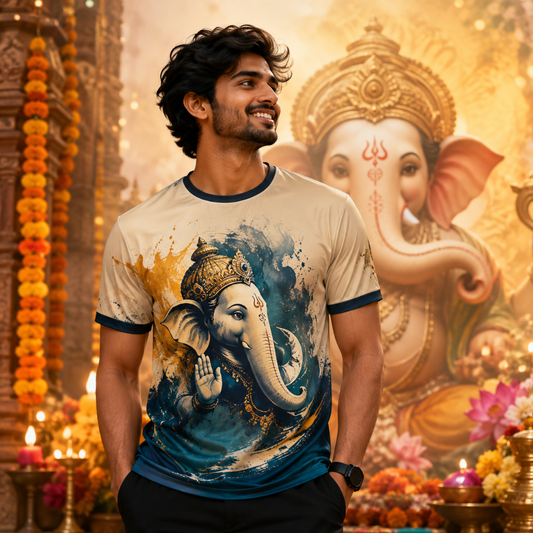 Lord Ganesha Jersey for Men | Ganesh Chaturthi & Vinayagar Chaturthi Special Jersey
