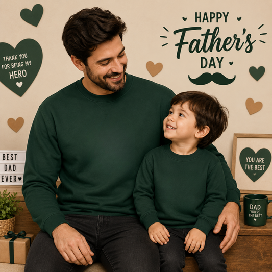 Plain Premium Sweatshirts for Dad and Kids