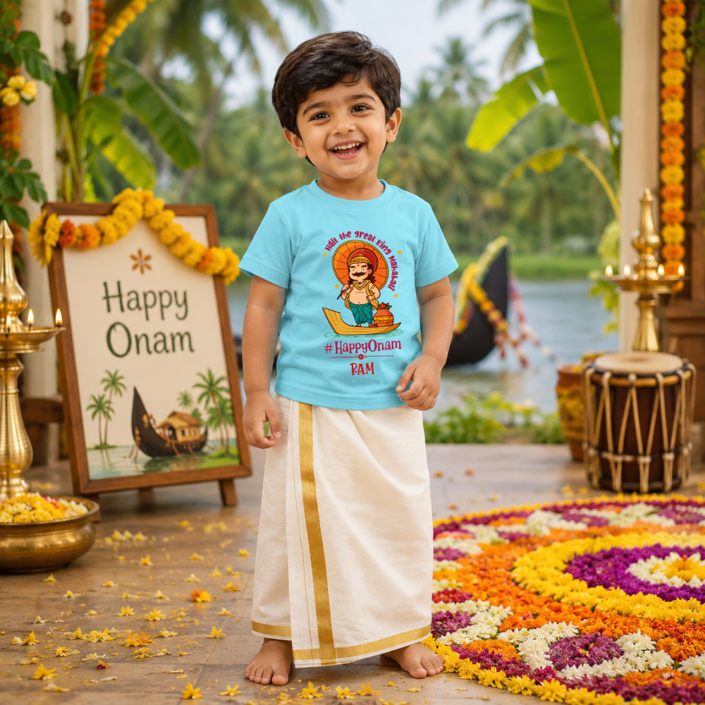 Premium Cotton Onam Kids Graphic T-Shirt