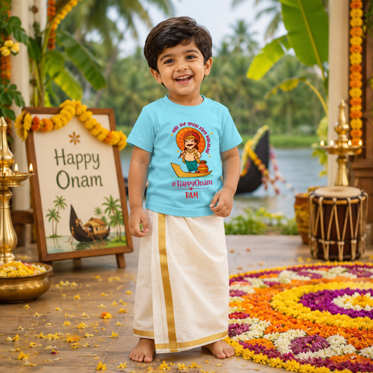 Premium Cotton Onam Kids Graphic T-Shirt
