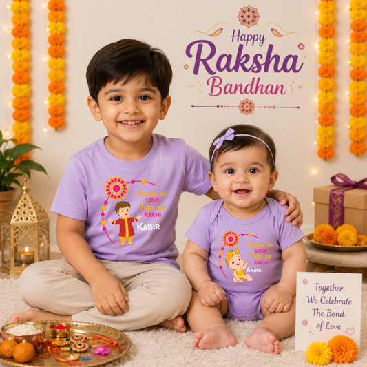Personalized Sibling Combo Romper & T-Shirt