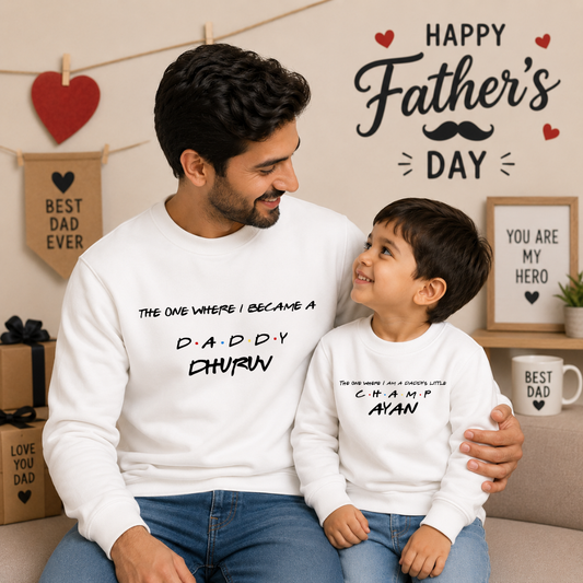 Main Character Dad and Kids Sweatshirt Combo