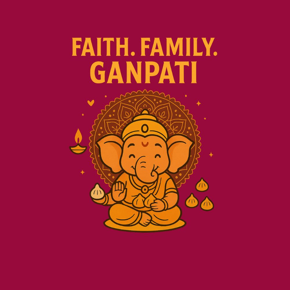 Ganesh Chathurthi Family Twinning Tshirts - Maroon