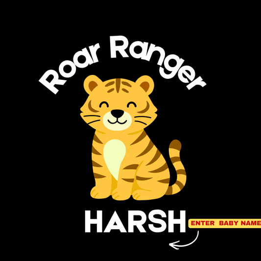 Roar Ranger Kids Co-Ord Set | Custom Name Cotton T-Shirt & Shorts for Boys & Girls