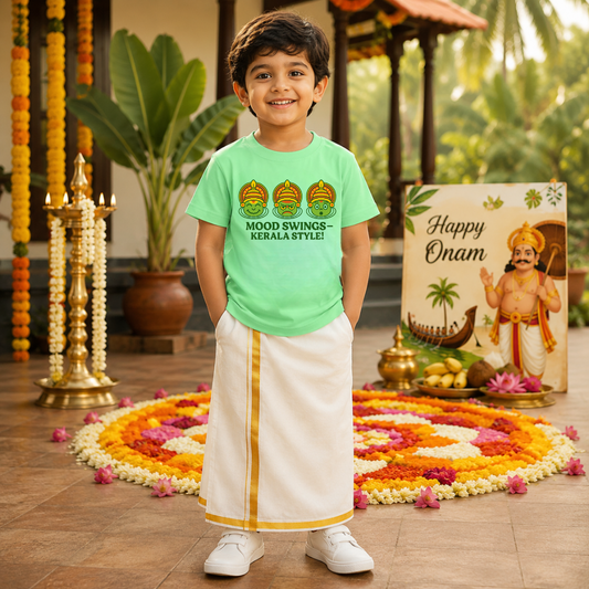 Traditional Onam Kids T-Shirt | Personalized Kerala Festival Outfit