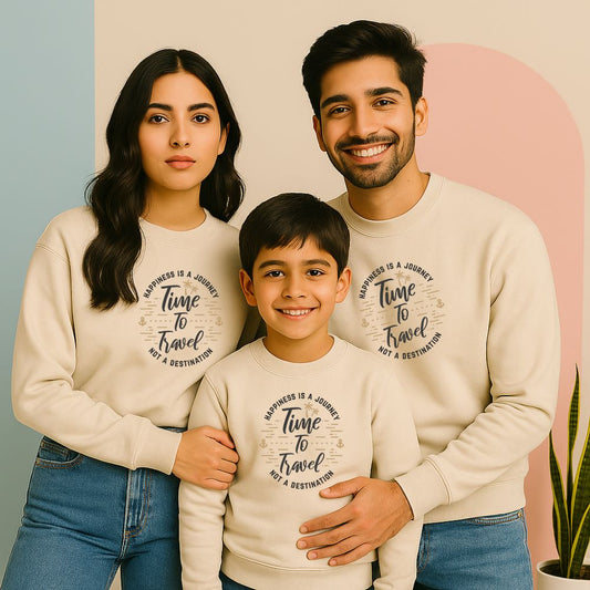 Synchronized Style for Explorers - Time to Travel Burly Wood Sweartshirt